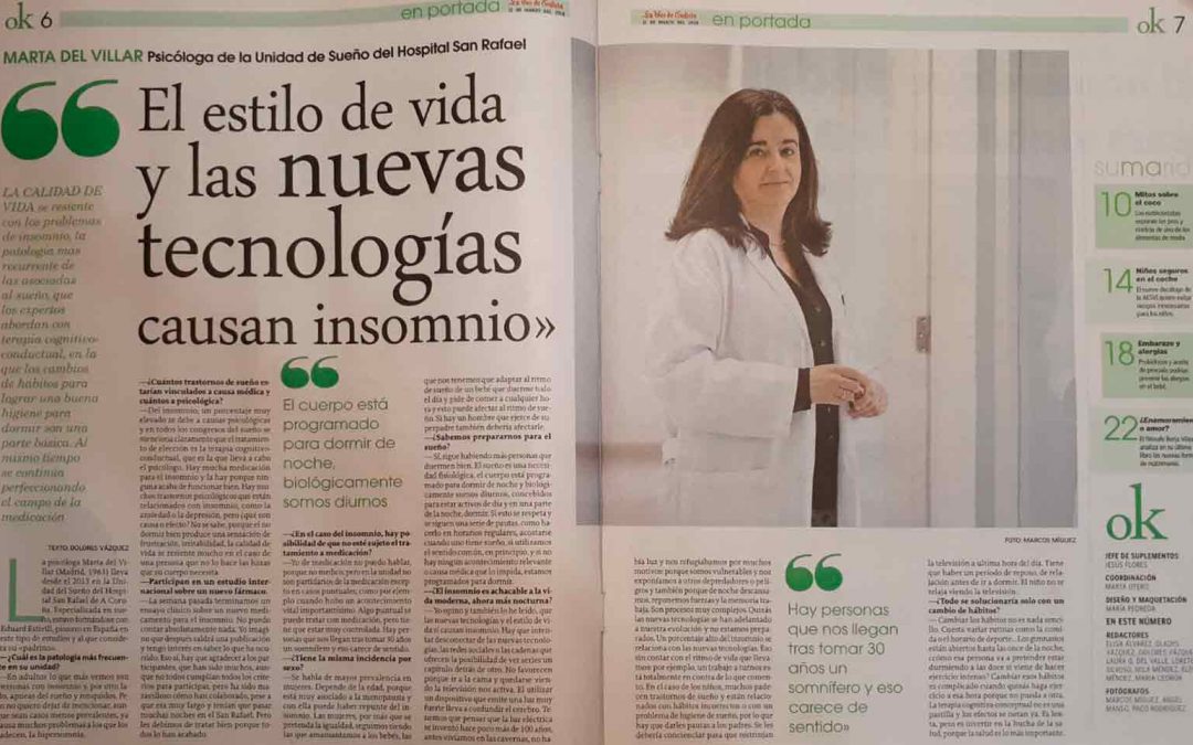 Entrevista a Marta del Villar en la Revista «En Portada» de la Voz de Galicia